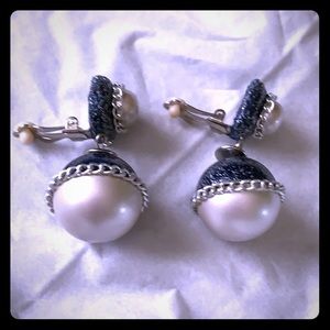 Clip on, earrings. Costume